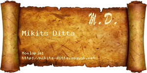 Mikits Ditta névjegykártya
